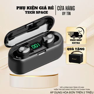 Tai Nghe Không Dây F9 Nhét Tai Nút Cảm Ứng Kiêm Pin Sạc Dự Phòng Chống Nước IPX5, Chống Ồn Bản Quốc Tế - New Fullbox