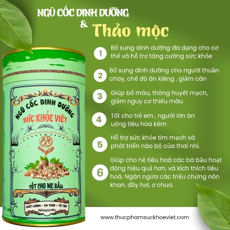 Bột ngũ cốc mẹ bầu, ngũ cốc dinh dưỡng cao cấp ,từ 22 hạt và thảo mộc thiên nhiên dưỡng và an thai