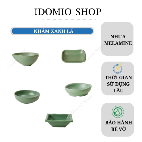 Chén Chấm Nhựa Melamine Nhám Xanh Lá