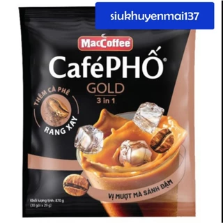 Túi 30 gói cà phê Phố Gold Maccoffee gói 29g sữa ,hsd:10/25