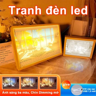 Tranh Đèn Led Phong Cảnh 3D AMAZING KIDS Trang Trí 3 Chế Độ Màu Decor Trang Trí Phòng Khách Phòng Ngủ Làm Quà Lưu Niệm