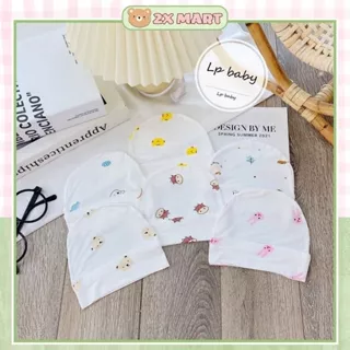 Mũ sơ sinh cho bé gái trai 100% cotton nón che thóp em bé từ 0 1 2 3 4 tháng - 2X MART