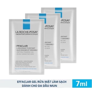 (Mini size) 3 Gói Sữa Rửa Mặt Cho Da Dầu Mụn, Nhạy Cảm La Roche Posay Effaclar Purifying Foaming 7ml