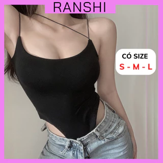 (CÓ SIZE) Bodysuit Hai Dây CÓ MÚT NGỰC RANSHI Sexy Thiết Kế Basic Tôn Dáng Áo Liền Thân Mặc Đi Chơi Đi Biển - RBS012