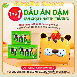 Combo 3 dầu ăn dặm bổ não Mămmy, dầu Olive bổ não, dầu cá hồi bổ não, dầu hạt lanh bổ não, mỗi loại 30ml