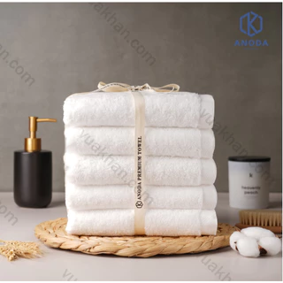 Khăn Xuất Hàn Khăn 40x80cm Trọng lượng 200gr 100% Cotton Cao Cấp  Anoda màu white