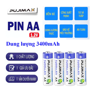 Pin Tiểu Sạc AA 3400mAh / Pin AA 1200mAh / Pin Sạc AA Chuyên Dụng Cho Micro Không Dây , Điều Khiển