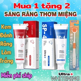 Kem Đánh Răng Trắng Răng MUA-1-TẶNG-2 Ultra+ WHITENING thơm miệng YAYASHI SP4 chứa thành phần tự nhiên