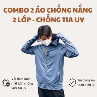 COMBO 2 Áo chống nắng nam nữ 2 LỚP, Chống tia UV, vải thun lạnh BEELO STORE