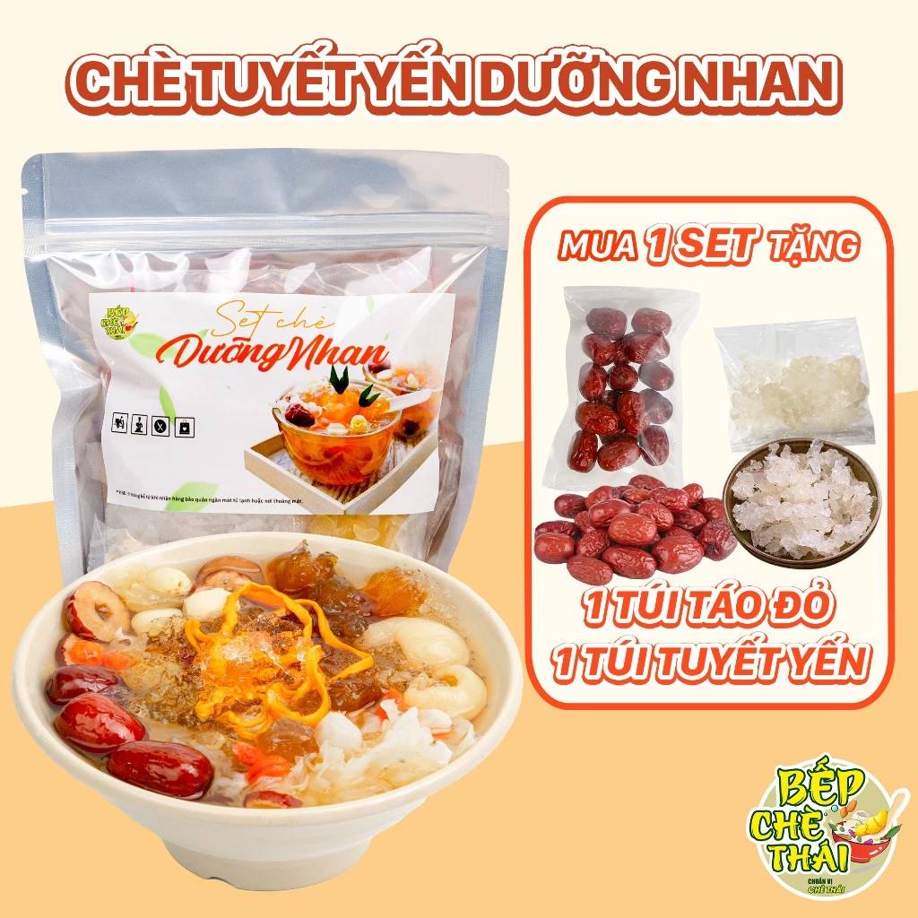 Set nguyên liệu chè dưỡng nhan tuyết yến - Set lớn nấu 25 30 chén Bếp Chè Thái