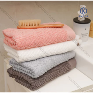 Khăn Tắm Xuất Hàn Set 3 Cái Khăn 40x100cm 100% Cotton Cao Cấp Anoda trọng lượng 200gr