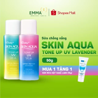 Kem chống nắng nâng tông cho da tối màu & da vàng, dạng sữa Sunplay Skin Aqua Tone Up UV Milk Lavender SPF 50+ PA++++50g