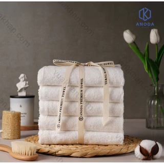 Khăn 40x80cm Trọng lượng 170gr 100% Cotton Cao Cấp Sợi chải kỹ  Anoda màu White