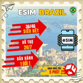 eSIM/Sim du lịch BRAZIL & CHILE có bảo hành, mạng siêu nét 4G,3G không giới hạn