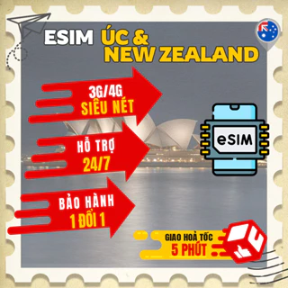eSIM/Sim du lịch AUSTRALIA & NEW ZEALAND (ÚC)  có bảo hành, mạng siêu nét 4G,3G không giới hạn