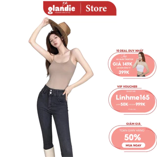 Áo bra 2 dây trơn Glandie áo bra 2 dây mảnh có mút ngực dáng dài dễ mix đồ chất cotton co giãn tôn dáng hàng Quảng Châu