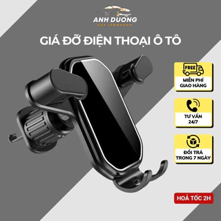 Giá đỡ điện thoại trên ô tô cao cấp, kẹp gắn cửa khe gió điều hoà xoay 360 nhỏ gọn tiện lợi cho xe