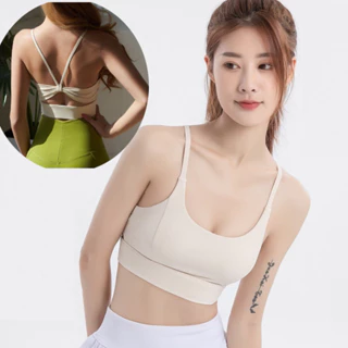 Áo bra thể thao AVENKI SPORT thiết kế dáng nơ sau , chống sốc body tập gym, yoga đan dây thắt nơ xinh xắn,có sẵn mút