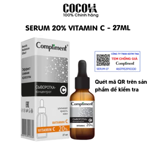 Serum Compliment 20% Vitamin C, dưỡng trắng, mờ thâm, đều màu da 27ml