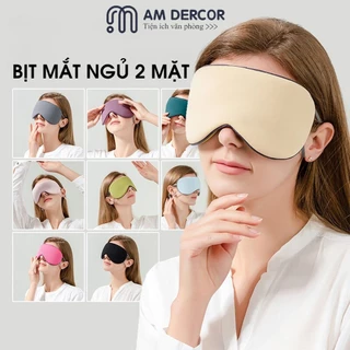 Bịt mắt che mắt ngủ 2 mặt cotton mềm mại có dây điều chỉnh phù hợp nam nữ ngủ trưa văn phòng đi oto du lịch