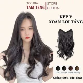 Tóc giả nữ kẹp V xoăn lơi tầng tỉa leyer sang chảnh, phong cách hàn quốc nhẹ nhàng Tam Teng A07