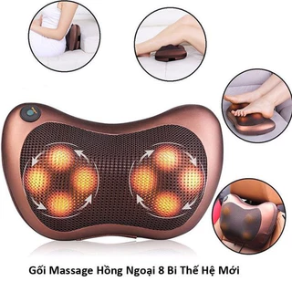 Gối massage hồng ngoại 8 bi 2 chiều cao cấp, gối mát xa cổ vai gáy chính hãng công nghệ Nhật Bản, bảo hành 5 năm A34 [ H