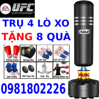 Bao cát trụ đấm bốc boxing, bóng tập đấm luyện phản xạ boxing TẶNG Găng Boxing + Bóng phản xạ + Băng Đa bảo hành 6 tháng