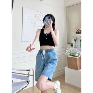 Quần Jean nữ lưng chun co giãn có bigsize 3XL, quần bò lửng lưng thun co giãn phong cách Hàn Quốc