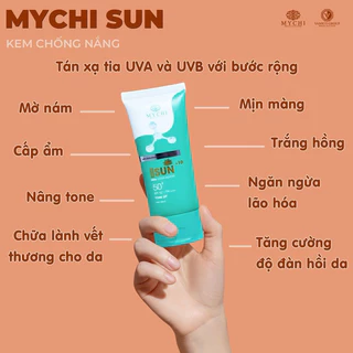 Kem Chống Nắng Mychi Sun ( Tặng tẩy tế bào chết MyChi), nâng tone, dưỡng trắng, chống lão hóa