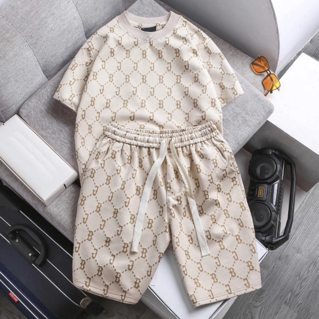 Bộ quần áo nam nữ BC cô tròn chất cotton chéo thoáng mát