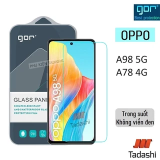 Kính Cường Lực Gor OPPO A98 5G/ A78/ A58/ A38, Oppo A95/A94/ A93/ A92 Trong Suốt Không Viền Đen, 9H/ Vát 2.5D - Hãng Gor