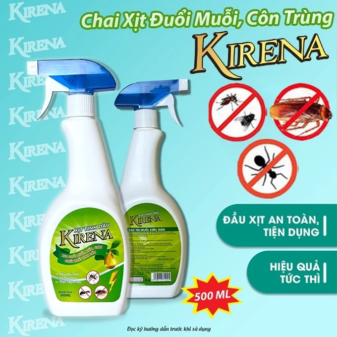 Chai Xịt Thảo Mộc KIRENA 500ml Đuổi Muỗi, Côn Trùng Thân Thiện Người Dùng - Xua Đuổi Muỗi, Gián, Côn Trùng