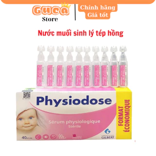 (Có tem chính hãng) Nước muối sinh lý tép hồng Physiodose, hộp 40 ống