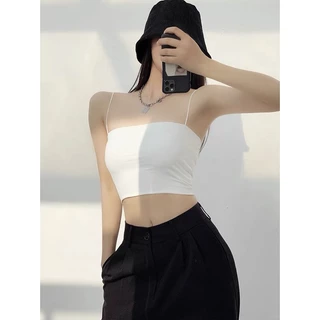 Áo ống 2 dây sợi bún,Áo 3 lỗ croptop 2 dây mảnh vải mịn co giản thun ôm sát siêu đẹp