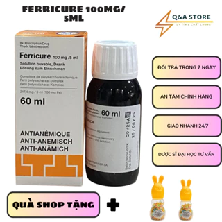 [CHÍNH HÃNG] Siro  Ferricure 100mg/ 5ml lọ 60ml bổ sung sắt cho bé