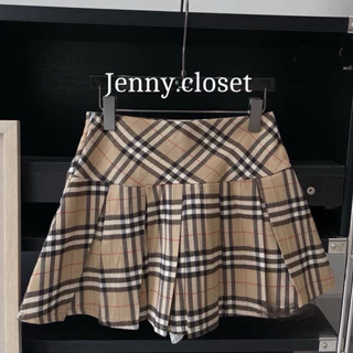 JENNYCLOSET • Chân váy xếp ly bản to BBR hàng cao cấp (có lót quần ) phong cách thời trang cá tính dễ mặc