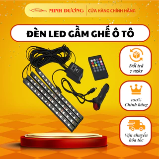 . Bộ 12 Led gắn gầm ghế ô tô⚡️FREESHIP⚡️ nháy theo điệu nhạc,có remote điều khiển từ xa .