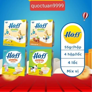 Váng sữa trẻ em Hoff Vị Vani,Hạt dẻ,Hạt óc chó,Sữa Non (Vỉ 4 hộp/220g)