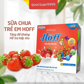 Sữa chua hoa quả Hoff vị dâu tây cho bé từ 6 tháng (Lốc 4 x 55g)