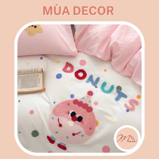 ALBUM cotton living thêu đáng yêu - Bộ chăn ga và vỏ gối cotton living cao cấp Mùa Decor