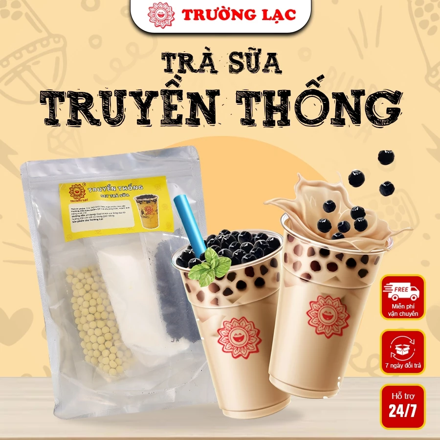 [Trường Lạc] Set Trà Sữa Tự Pha Trân Châu Đường Đen Vị Truyền Thống Nguyên Liệu Làm Trà Sữa 6-8 Ly