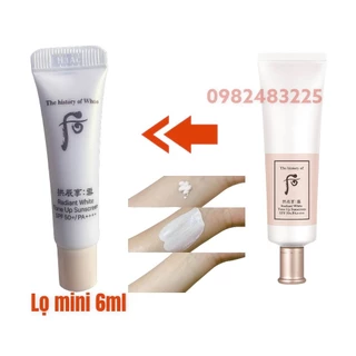 [Tuýp 6ml] Tuýp Kem Chống Nâng Tone Nắng Dưỡng Trắng Whoo Radiant White Tone Up Sunscreen SPF50+/PA++++ ohuiminisample