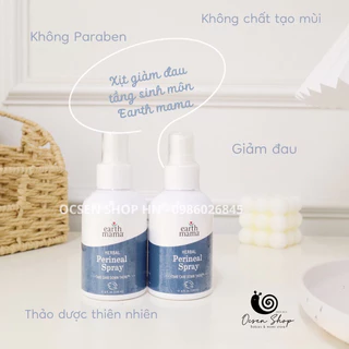 Xịt tầng sinh môn Earth Mama Organic thảo dược Mỹ làm mát dịu đau rát vết cắt vùng kín sau sinh