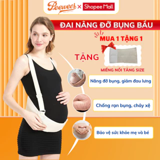 Đai Nâng Đỡ Bụng Bầu PEEWEES Hỗ Trợ Giảm Đau Lưng Chống Rạn Bụng, Có Dây Co Giãn 4 Chiều Giúp Mẹ Bầu Thoải Mái Dễ Chịu