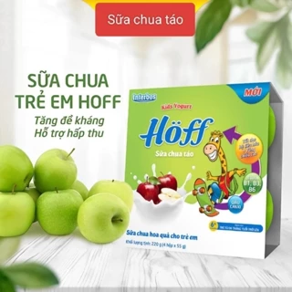 Sữa chua hoa quả Hoff vị táo cho trẻ từ 6 tháng trở lên  (Lốc 4 hộp x 55g)