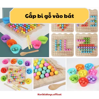 Đồ chơi giáo dục gắp bi xếp hình 3 trong 1 có bộ câu cá, hình vẽ giúp trẻ học kỹ năng ăn, gắp hạt