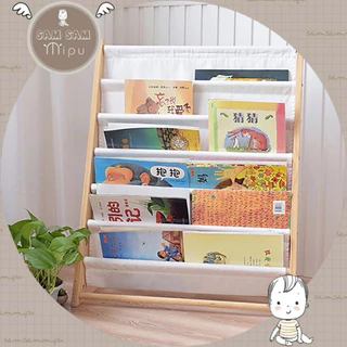 Kệ đựng sách, kệ sách gỗ Montessori bé giá sách 7 tầng bằng vải kèm khung gỗ cao cấp - Shop Mẹ Sam