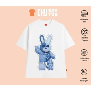Áo thun unisex nam nữ Circle Rabbit 45 form rộng dễ thương 100% cotton 2 chiều - Chu Store SG