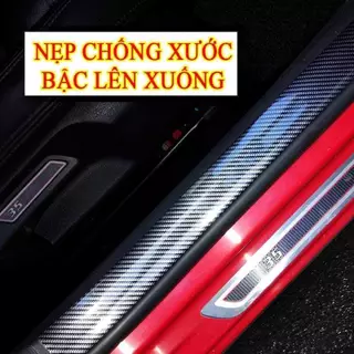 [Tặng kèm băng dính 3M] Nẹp carbon cao cấp dán bậc cửa - Chống trầy xước ô tô xe hơi - có sẵn băng dính 3M