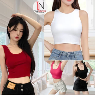 Áo Thun Nữ Ba Lỗ , Sát Nách croptop dáng ôm Chất Cotton mềm mịn Co Giản - tannguyen_store